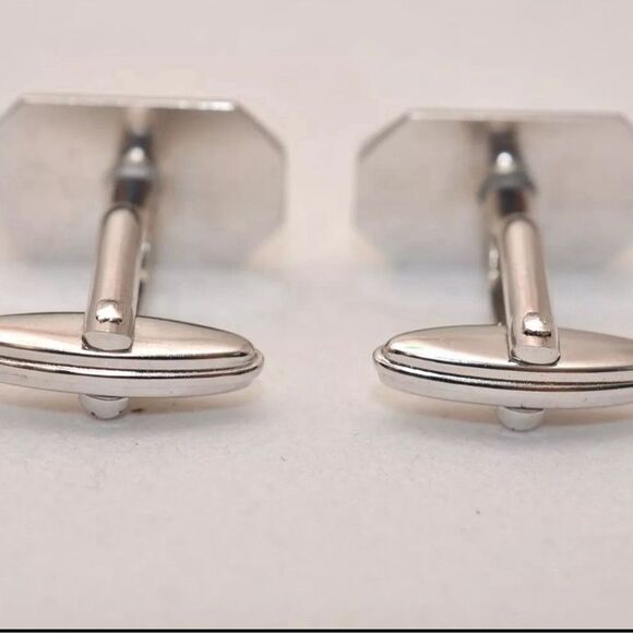 Nina Ricci Silver Hammer Cufflinks with Original Box Wedding Engraved Me… - Picture 5 of 10